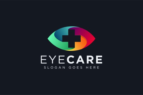 Abstract Eye and Medical Cross Logo