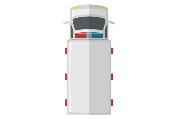 Ambulance Top View. Medical Car Color Ic