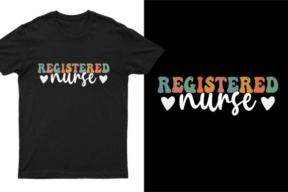 Colorful Groovy Nurse T Shirt Design