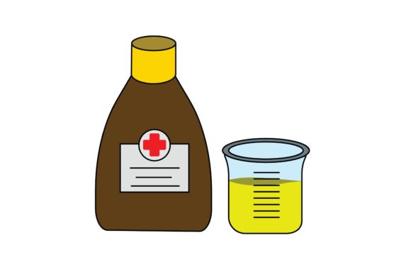 Cough Medical Syrup Icon Vector Graphic