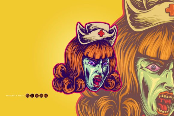 Dark Horrifying Monster Nurse Head