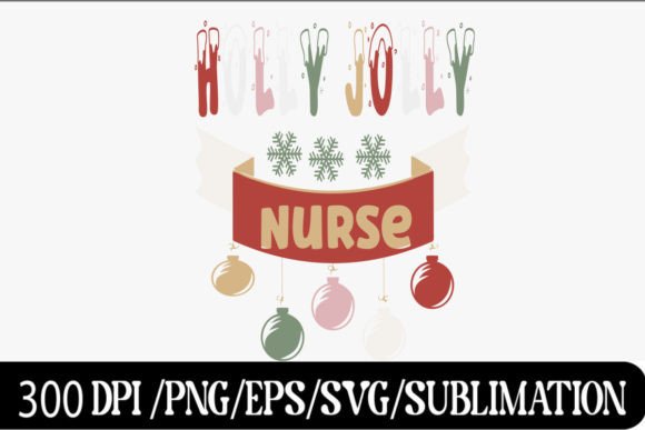 Nurse Christmas PNG, Holly Jolly Varsity