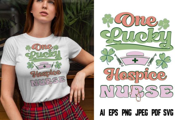 One Lucky Hospice Nurse Retro T-Shirt