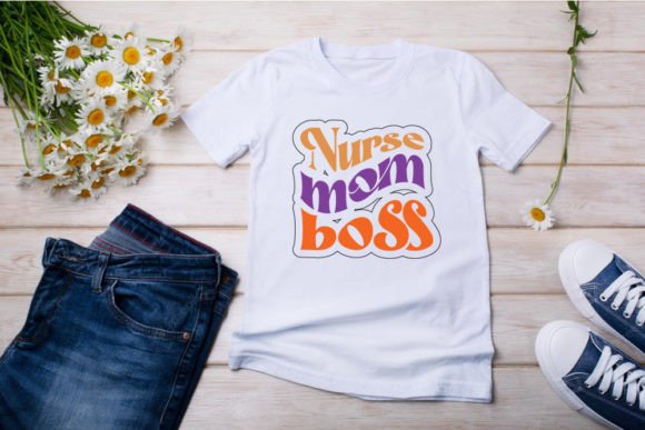 Retro Nurse T-shirt Design, Nurse Mom B