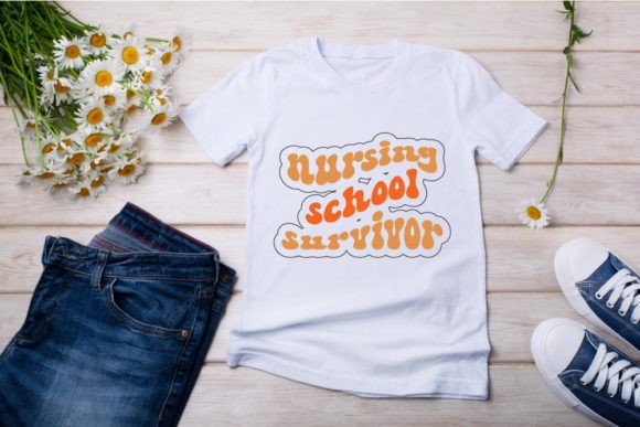 Retro Nurse T-shirt Design, Nursing Scho