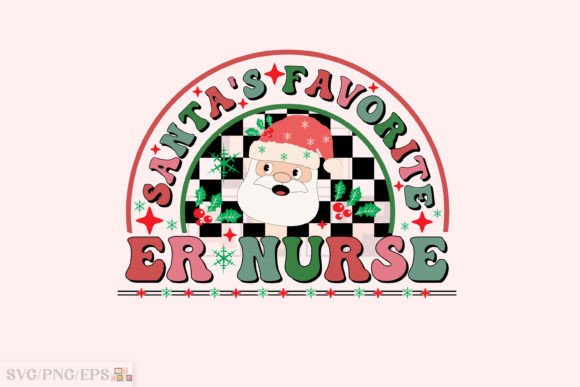 Santa’s Favorite ER Nurse Christmas PNG