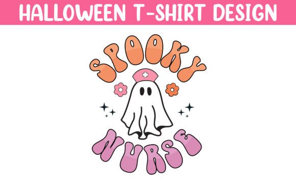 Spooky Nurse, Halloween Retro T-shirt