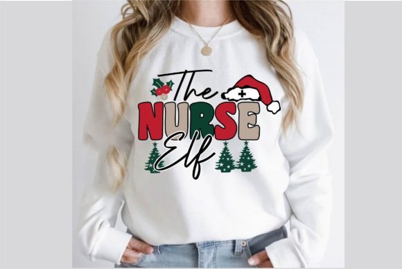 The Nurse Elf Christmas T-Shirt Design